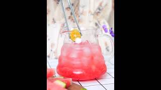 (包会)  15秒学会制作网红西瓜汁饮料    Learn how to make watermelon juice drink in 15 seconds