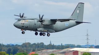(4K) RARE visitor! Lithuanian Air Force C-27J Spartan landing, taxi and take-off