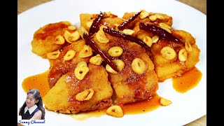 ปลาดอร์ลี่ทอดซอสมะขาม : Deep Fried Pangasius Dory with Tamarind Sauce l Sunny Thai Food