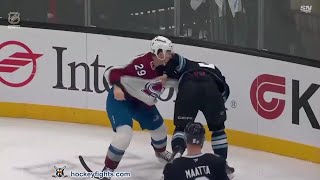 Nathan MacKinnon vs Barrett Hayton Dec 27, 2024