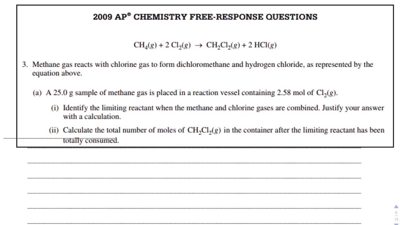 2009 AP Chemistry FRQ Number 3 - YouTube