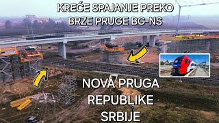 Beograd Srbija nova pruga Zemu polje-Surčin počinje spajanje preko brze pruge Bg-Ns dron video NOVO