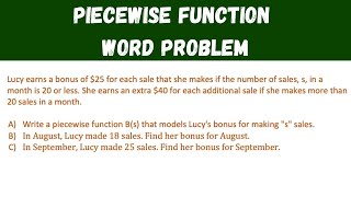 Piecewise Function (word problem) - Algebra