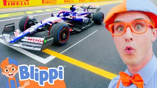 BLIPPI'S F1 RACECAR |  Blippi | Challenges and Games for Kids