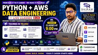 Python + AWS Data Engineer LIVE Classes Started | GenAI + Agentic AI | Telugu