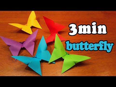 How To Make an Easy Origami Butterfly (in 3 MINUTES!) How To Make an Easy Origami Butterfly (in 3 MINUTES!)