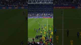 Espanyol fans invades pitch during barcelona la liga title celebrations