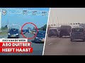 Levensgevaarlijk! Aso in Duitse Mercedes slalomt op absurde wijze op drukke snelweg