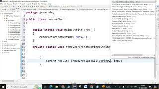 Java Program - TO remove Characters from String