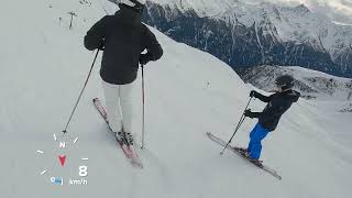 Low speed ski run. 90km/h