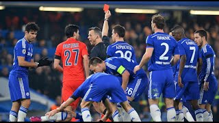 Chelsea vs PSG 11/03/2015 RED CARD IBRAHIMOVIC