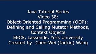 EECS1021 Java Tutorial 38