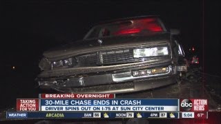 30-mile chase ends with spinout on I-75, arrest
