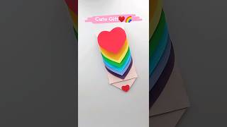 DIY Rainbow Heart Waterfall Card❤🌈 | Pull Me Card | Easy Birthday Card | Cute Gift Idea#card #shorts