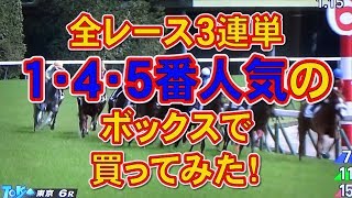 競馬　買ってみた　全レース　３連単　三連単　1・4・5番人気　３連単ボックス