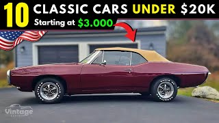 Classic Car Finds: 10 Latest Classic Cars for Sale by Owners Under $20,000