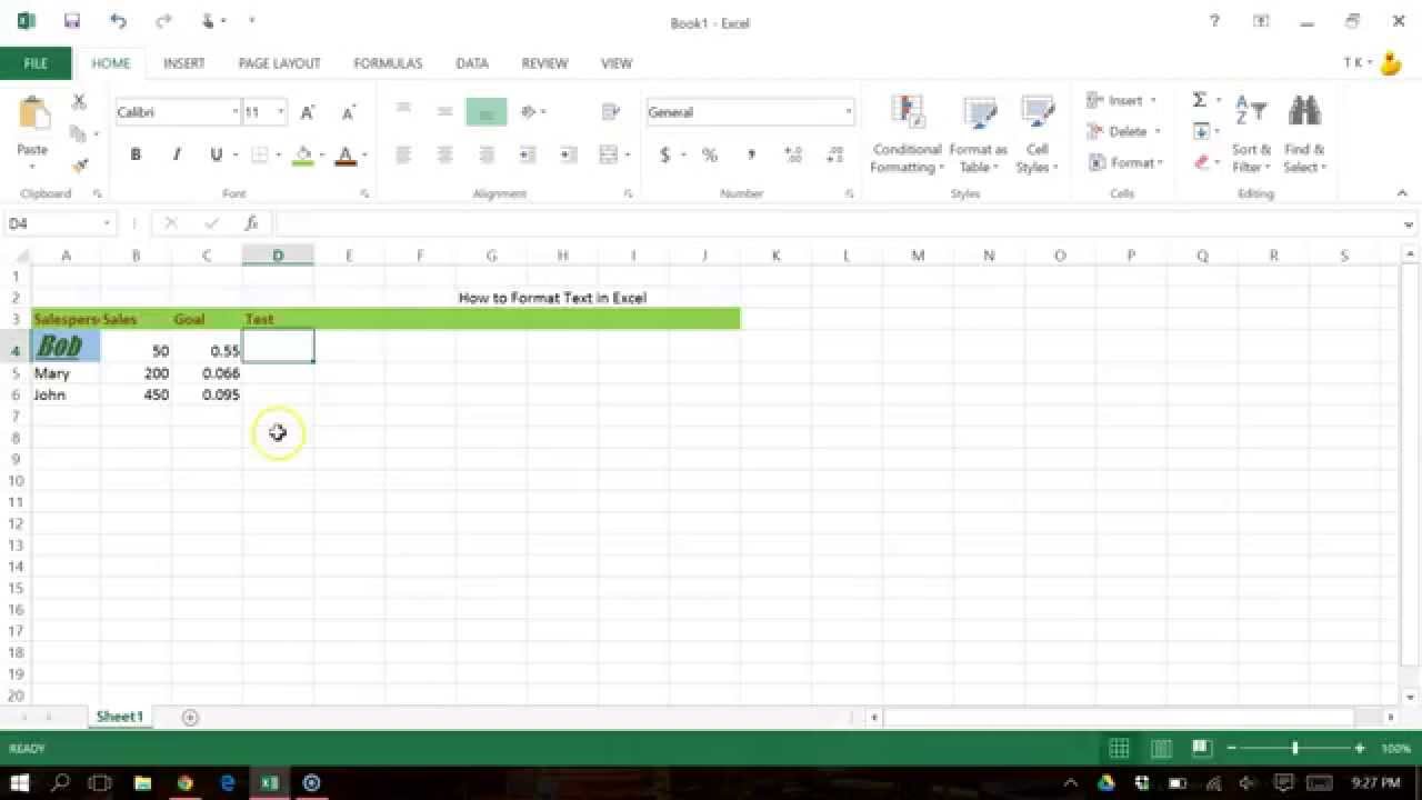 How To Format Cells In Microsoft Excel - YouTube