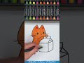 how to draw and colour catty with milk howtodraw