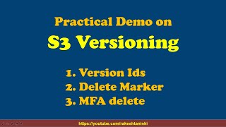 Practical #demo on AWS S3 #Versioning #demo | Cloud Computing in Telugu | Rakesh Taninki