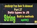 split() method | String data type in JavaScript | Part 27 | JavaScript | #SmartCode