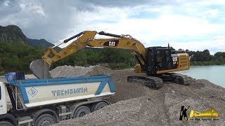 New Caterpillar 326F Excavator at Work in a Gravel Pit