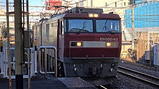 【安中貨物】5094レ EH500形43号機(JRFマーク無し) タキ13両 柏駅 通過シーン