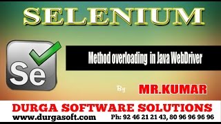 Selenium || Method overloading in Java WebDriver