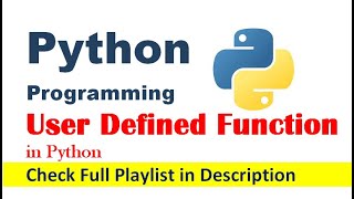 User defined function in Python | Module Functions | Python Programming #22