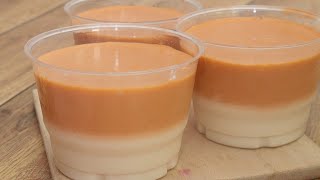 เต้าฮวยรสชานม ใช้เจลาตินแบบผงทำง่ายมาก/Thai milk tea custard/Easyfoodgoodhealth by Andy