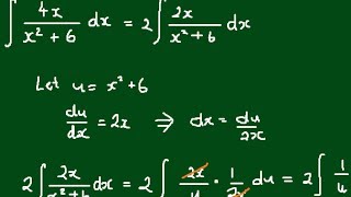 Anti-derivative of 4x / (x^2 + 6) by u-Substitution