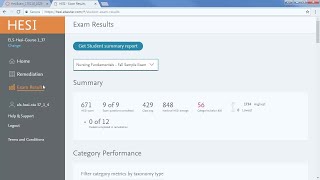 HESI Student Exam Results