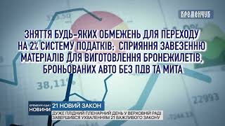 Дуже плідний пленарний день у Верховній раді завершився ухваленням 21 важливого закону