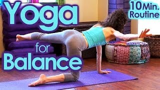Yoga For Balance & Strength - Core, Abs & Back Workout, 10 Minute At Home Workout