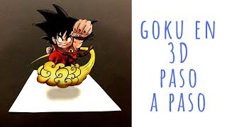 👉 Cómo DIBUJAR a GOKU en 3D paso a paso 👍 Joqsan Navarro