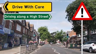 Driving Cheriton High Street in Kent, UK