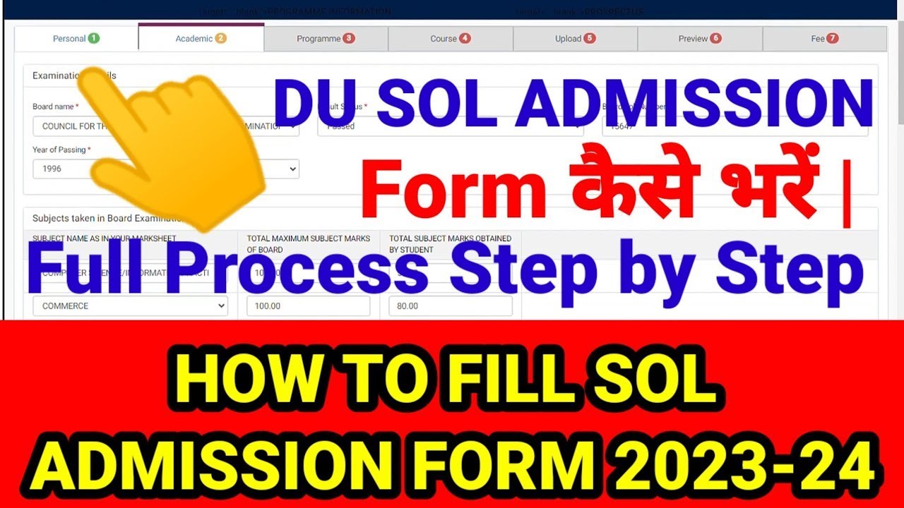 How To Fill Du Sol Admission Form 2023-24 Full Process | Du Sol ...