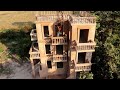 building creative great modern four story mud villa house design in the forest