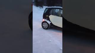 trying to do donut with the diesel smart car! #smartcar #snow #funny