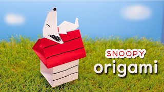 【origami】Snoopy　&　doghouse（スヌーピー・折り紙）