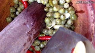 Pounded Trob a name of Khmer country food--បុកត្រប់