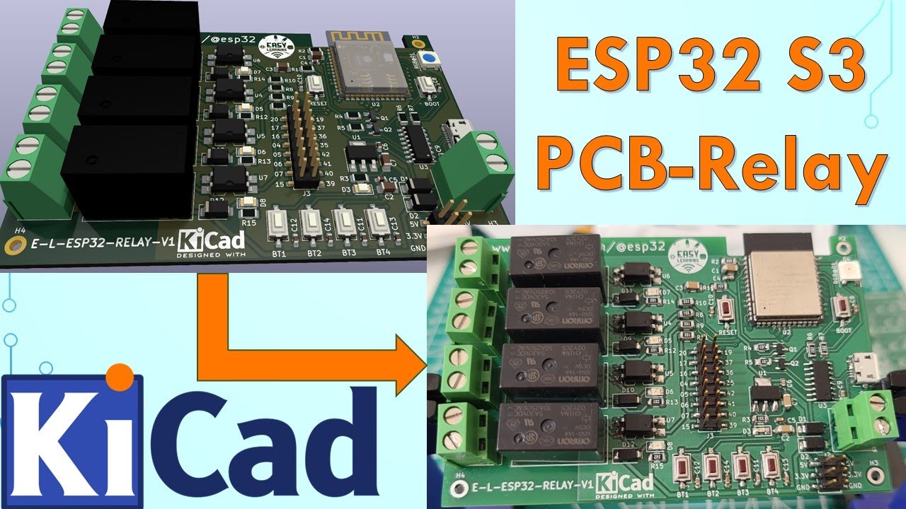 Proyecto PCB: Control De Relés Con ESP32 S3 / Kicad / Wifi - YouTube