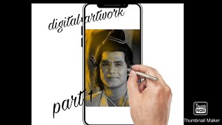 making digital artwork on mobile |first time| part 1   #jaishreeram