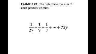 1.4 GEOMETRIC SERIES