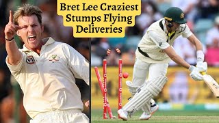 Top 10 Brett Lee Craziest Stumps Flying and Uprooted Deliveries