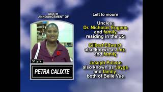 Petra Calixte ~ Long Obituary