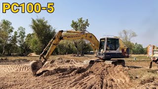 KOMATSU PC100-5 ลอกหน้าดินนาขายวันละ100กว่าเที่ยวใช้งานเก่านอกมา10ปียังแจ่มยังแจ๋ว Excavator EP. 298