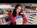 Seguidores escogen mi TBR DE NOVIEMBRE 📚