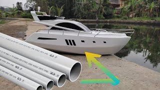 i made a RC boat out of PVC pipe | Full video