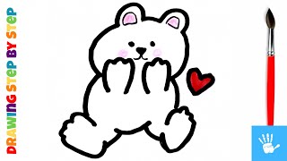 How To Draw a Cute Bear | рисуем медведя для детей | Bolalar uchun ayiq rasm chizish