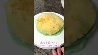 パンケーキミックスで作る3色ひな祭りミルクレープ/Three-color Hinamatsuri mille crepe made with pancake mix